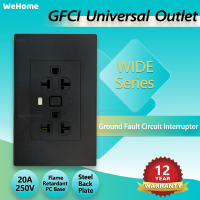 WeHome Switch Outlet Wide Black Series Universal Socket 16A Home Light Switch Wall 1 2 3 GANG DUPLEX OUTLET