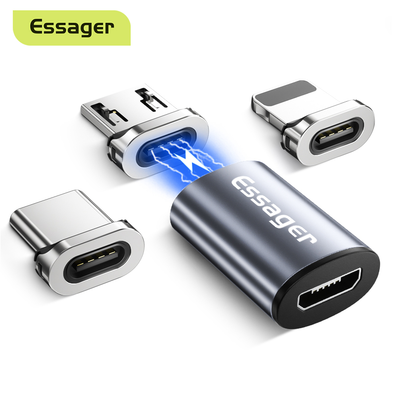 Essager USB Type C Magnetic Adapter For iPhone Samsung USB C Female To  Micro USB Male Magnet USB-C Type-C Converter Connector