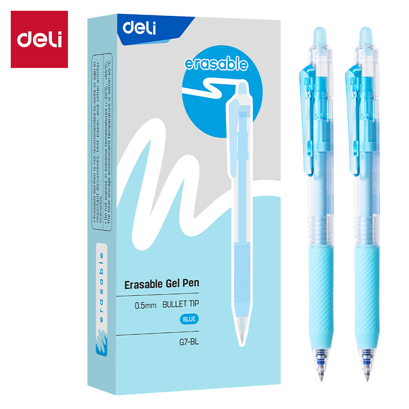 Deli Erasable Pen 3 Colors Erasable Press Pen Erasable Gel Pen 0.5mm ST Head SA261 Stationery School Supplies