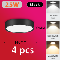 CANMEIJIA Pin Lights LED for Ceiling Tricolor Downlight Surface Mounted Ceiling Lights 5/10/15/25W Modern Round Spotlight For Living Room Bedroom Home Corridors Canopy Indoor Lighting