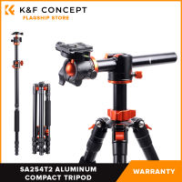 K&F Concept PH Official SA254T2 Lightweight Aluminum Compact Tripod KF09.090