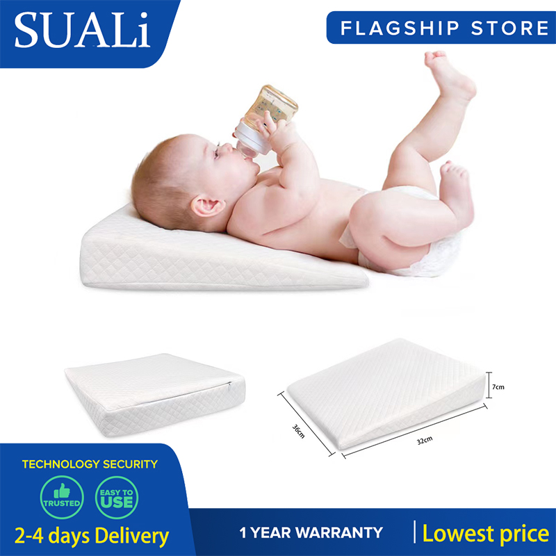 Baby Sleep Pillow Anti Baby Milk Crib Cot Sleep Positioning Wedge Anti-Reflux Cushion Cotton Pad Mat Triangle-Slope Baby-Pillow
