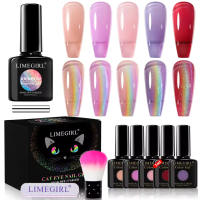 Cat Eye Gel Nail Polish Set Magnet Glitter Varnish High Gloss Gel With Magnet Soak Off LED Nail Art