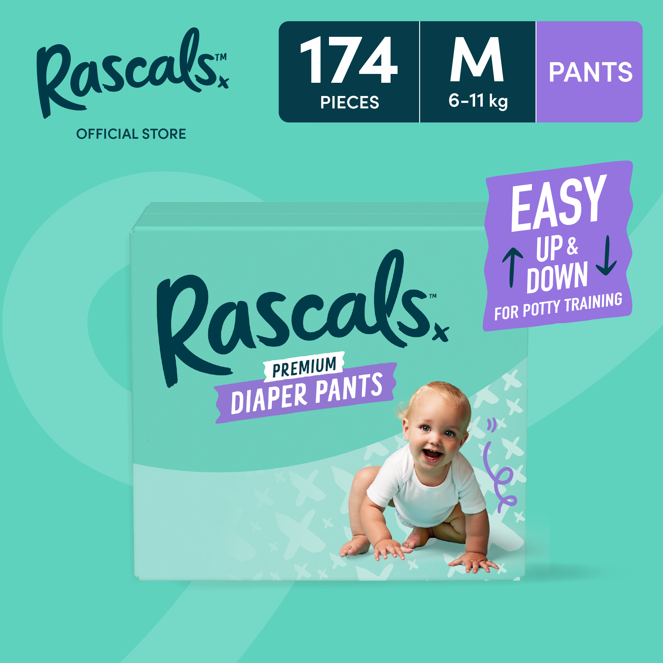 RASCALS Pants Super Jumbo Box Medium - 58 pcs x 3 (174 pcs)