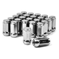 24Piece Car Lug Nuts M14X1.5 Thread Cone Seat Car Wheel Nuts Replacement Accessories for Ford Silverado GMC 1999-2019