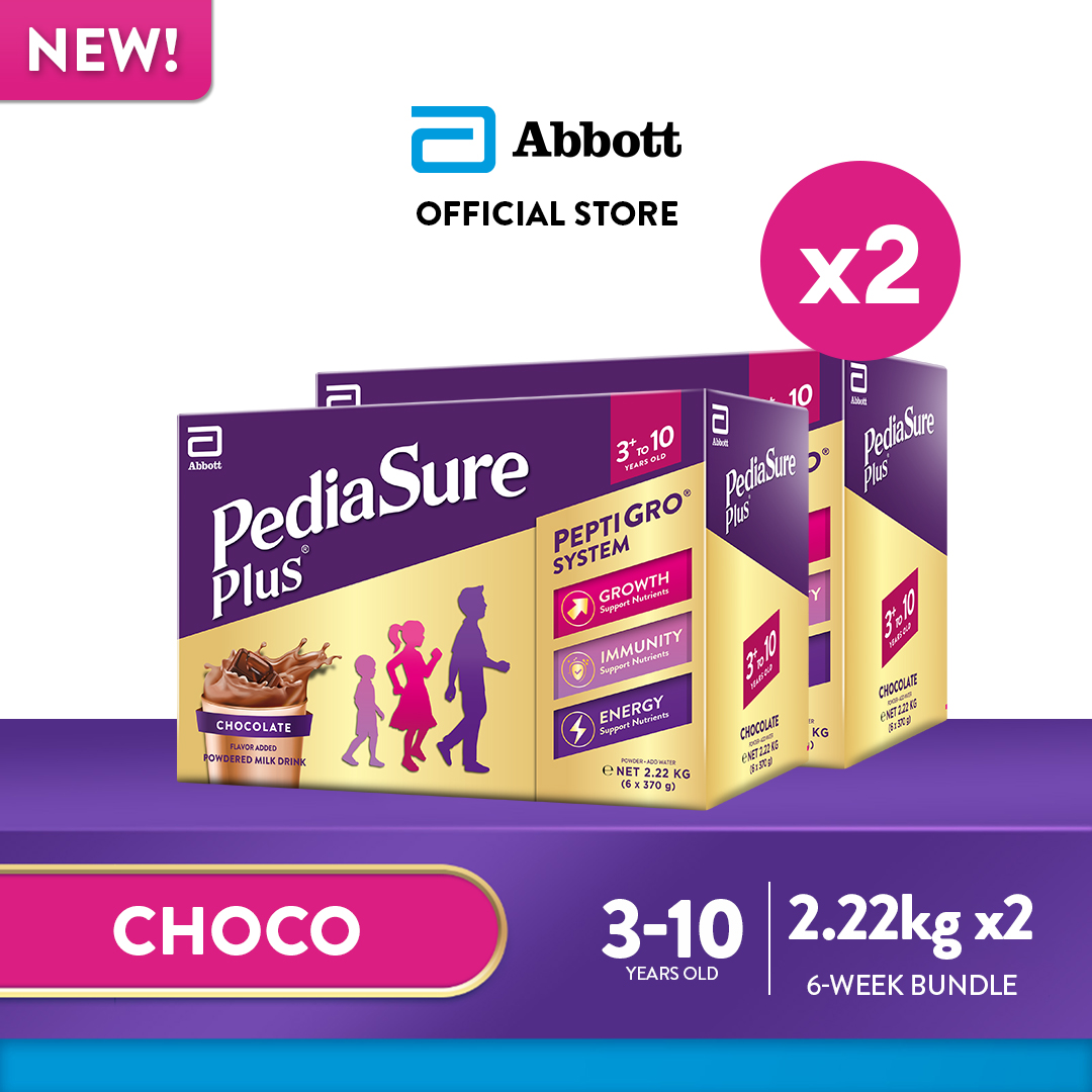 Pediasure Plus 3+ Chocolate 2.22kg for Kids Above 3 Years Old Powdered Milk Drink Bundle of 2