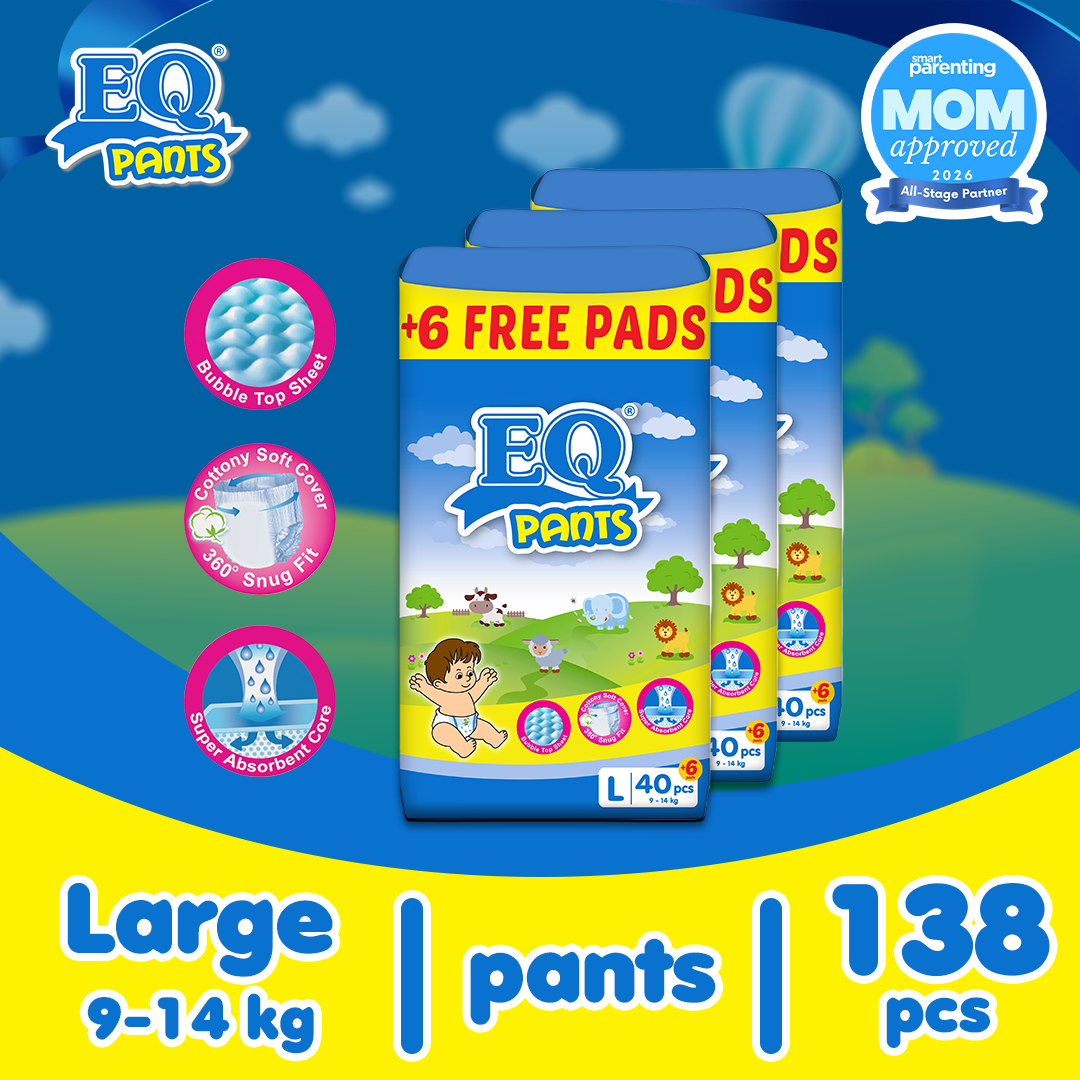 EQ Pants Large (9-14 kg) - 40 pcs x 3 packs (120 pcs) - Diaper Pants