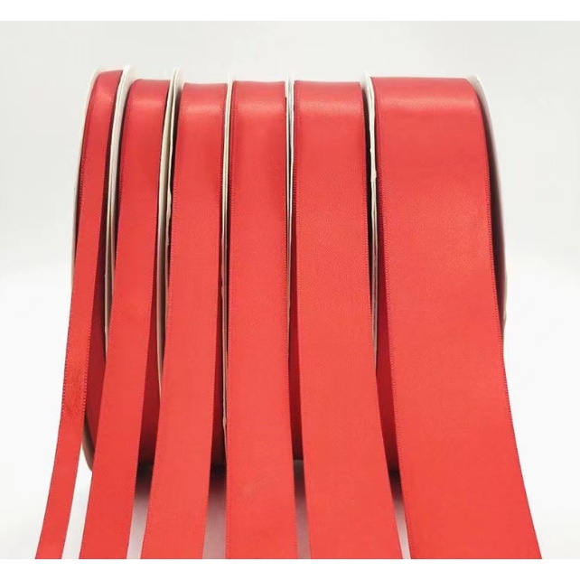 RED 5 Yards High Quality Satin Ribbon High Quality (0.6cm 1cm 2cm 4cm 5cm)