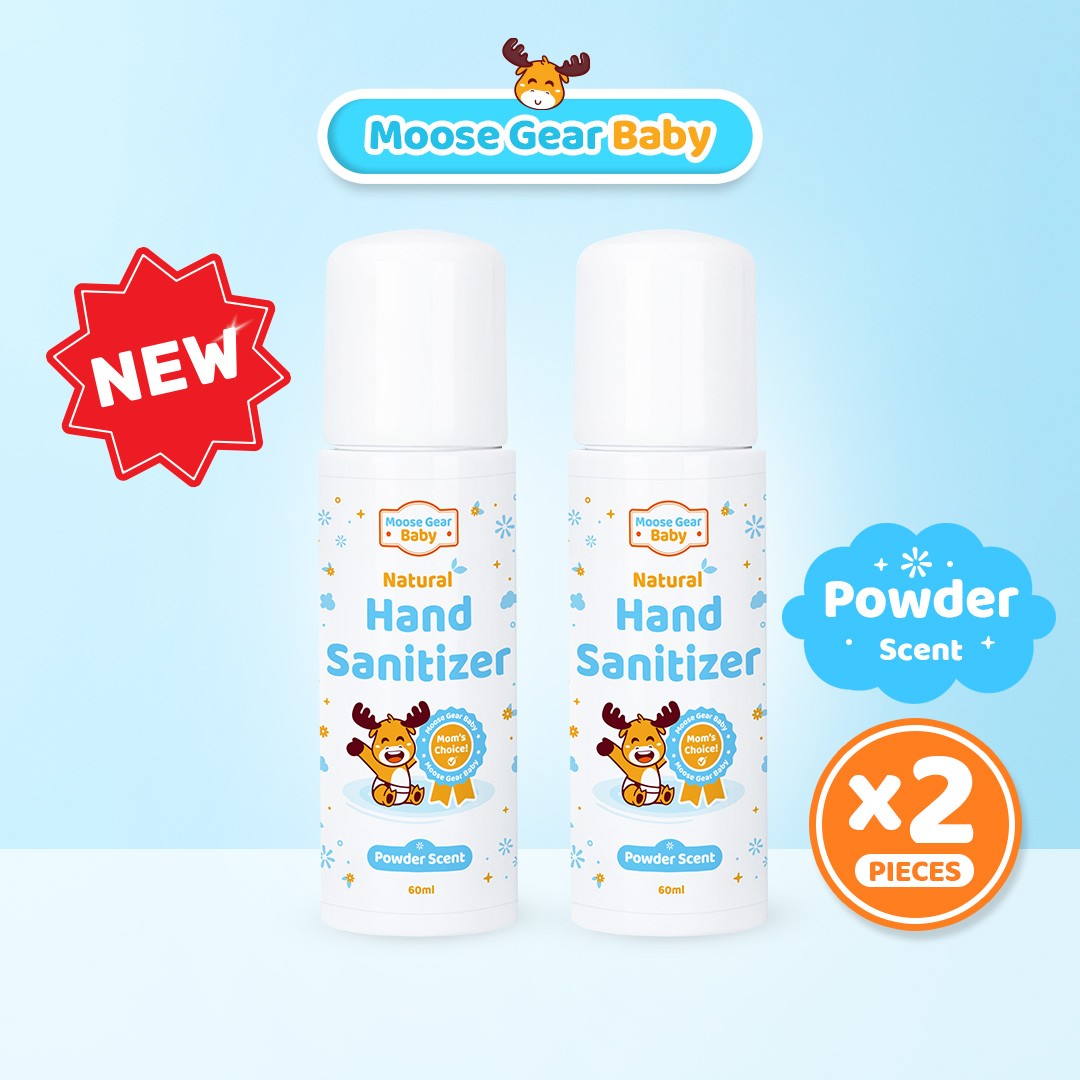 Moose Gear Baby Hand Sanitizer 60ml 2PCS Powder Scent Gentle Formula Travel Friendly