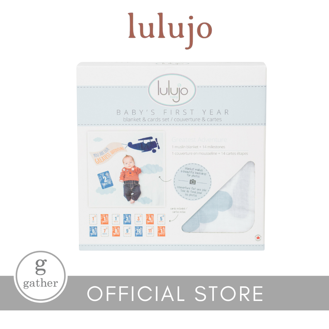 Lulujo Milestone Blanket and Cards Set- Greatest Adventure