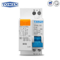【TOMZN Brand】TPNL DPNL 230V 1P+N Residual current Circuit breaker with over and short current Leakage protection RCBO MCB TPNL-32
