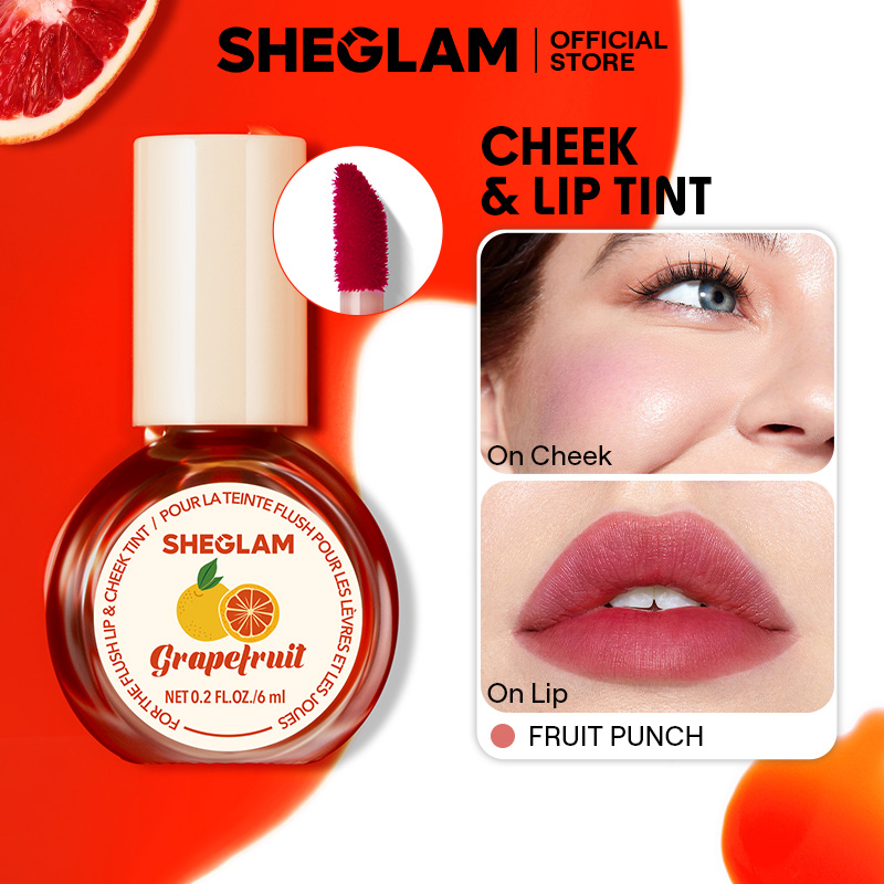 SHEGLAM For The Flush Lip & Cheek Tint-Long-Lasting Matte Finish Lip Tint Easy-To-Use Lightweight Blush Moisturizing Lip Stain Liquid Lipstick 