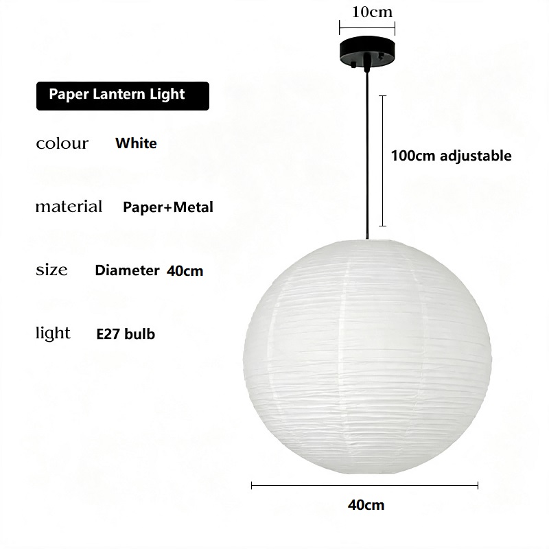 Paper Lantern Light Japanese-style Bedroom Pendant Lamp Round-shaped Lampshade And Traditional Japanese-style Decoration