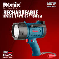 Ronix Tools RH-4233 (500lm) | RH-4234 (1500lm) Premium Quality German Technology | NEW ARRIVAL | Rechargeable Spotlight | IP67 Waterproof | USB-C Fast Charging | Power Bank Function (RH-4234) | Impact Resistant | High Beam Distance | Camping Hiking Emer