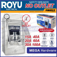 ROYU CIRCUIT BREAKER (PLUG IN or BOLT ON) 15A 20A 30A 40A 60A 100A (SCREW TYPE or MECHANICAL LUG) inc: SAFETY BREAKER (WITH or NO OUTLET or COVER)