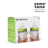 Comotomo Set of 2 150ML Silicone Baby Bottle Green (1 Hole)