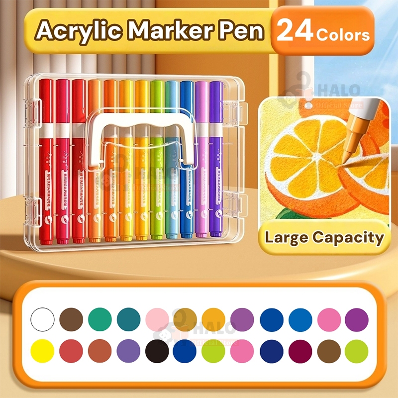 Acrylic Marker Set Large Capacity Square Box Marker Set Acrylic Paint Marker Painting Art Supplies