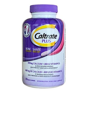 Caltrate Plus BONE HEALTH 600mg CALCIUM + 800IU Vitamin D3 176 Tablets Exp 02/2028