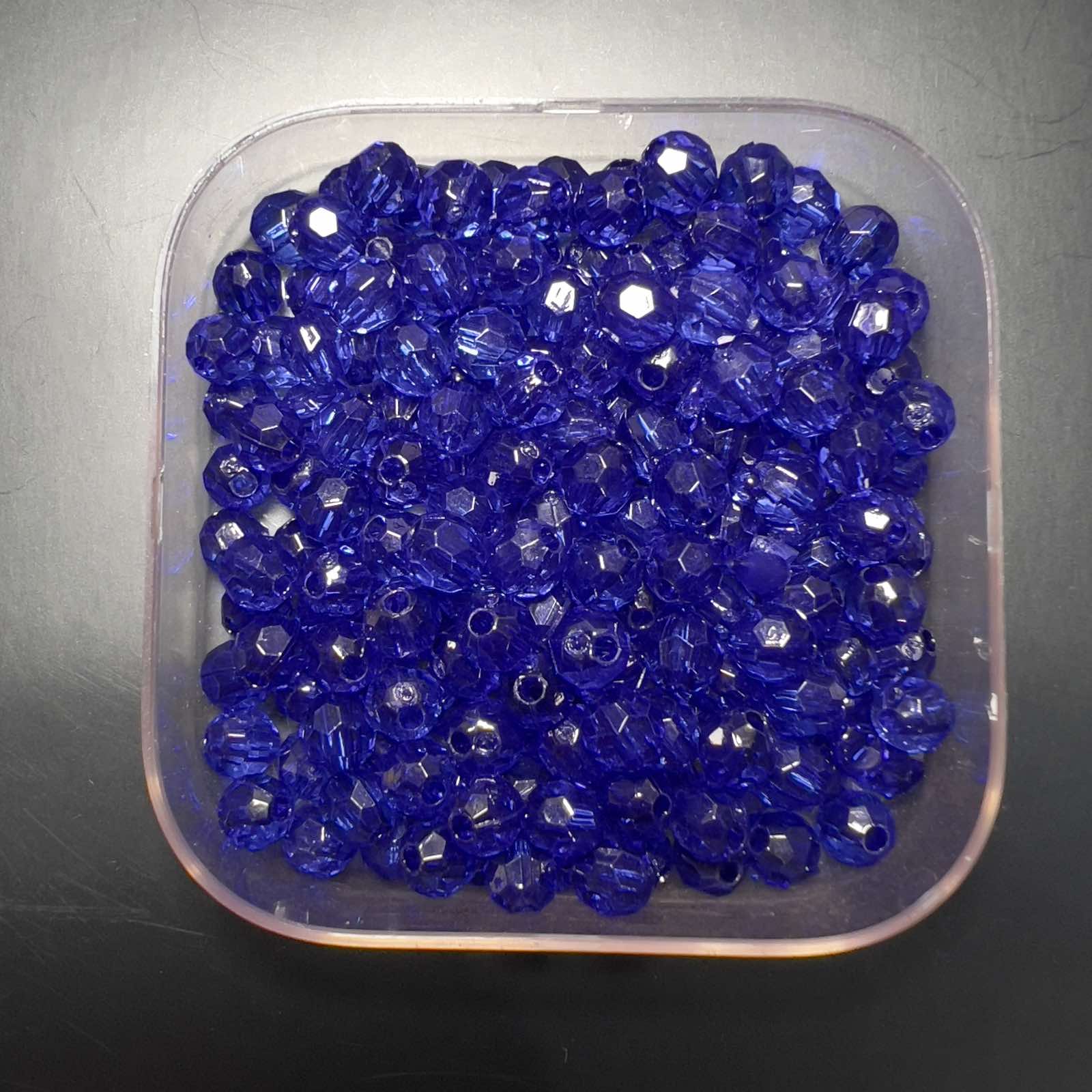 100 Pcs Round Beads 6mm Clear Faceted DIY Beads Art and Craft