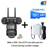 V380 PRO Cctv Camera 6MP 3 Lens 3 Screens Outdoor Waterproof IP66 Connect Cellphone CCTV With Audio And Speaker Wireless Wifi Connect 360 Home IP Security Cameras HD 1080P Night Vision With Alarm Sensor Smart Camera CCTV With Voice