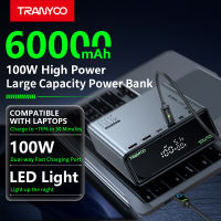 Tranyoo L6 60000mAh 100W Powerbank Original Two-way Super Fast Charging Laptop LED Lights DC Output