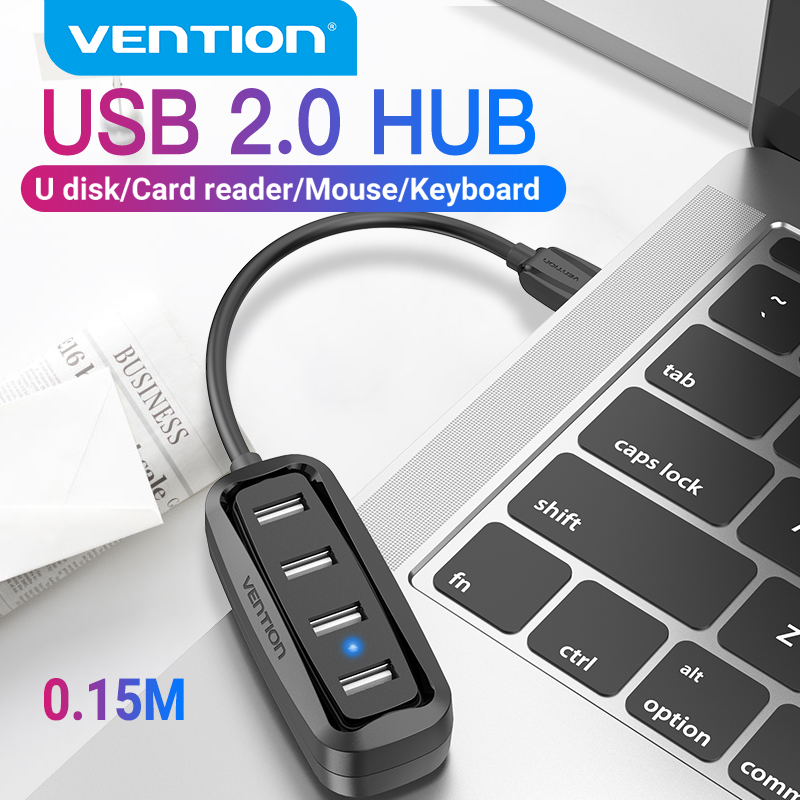 Vention hub usb đa bộ chia cổng usb bộ chia usb 4 cổng usb với đèn báo led hub usb mở rộng hub cho máy tính xách tay pc mở rộng cổng usb splitter 2.0 hub