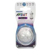 Avent Natural Baby Bottle Nipples, Slow Flow, Level 2
