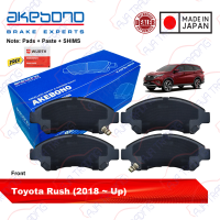 Genuine Akebono Front Brake Pads for Toyota Rush (2018 - Up)