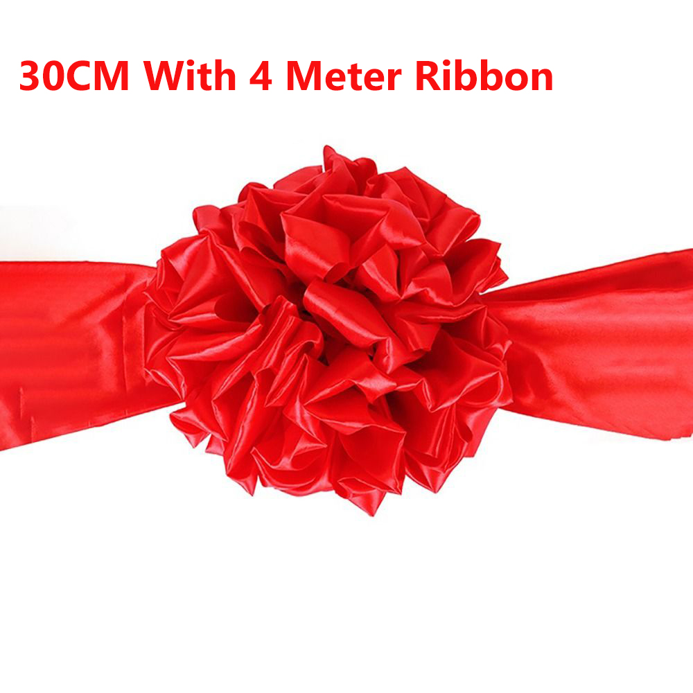 Red Cloth Hydrangea Start Business Ribbon-cutting Chinese Wedding Car Decoration Red Satin Car Delivery Ceremony Ribbon Cutting