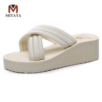 MITATA 2 inch Wedge Non-Slip Sole Women Slippers