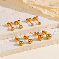 【FIONA】Fashion Stainless Steel Ball Stud Earrings Accessories For Unisex.SE01#