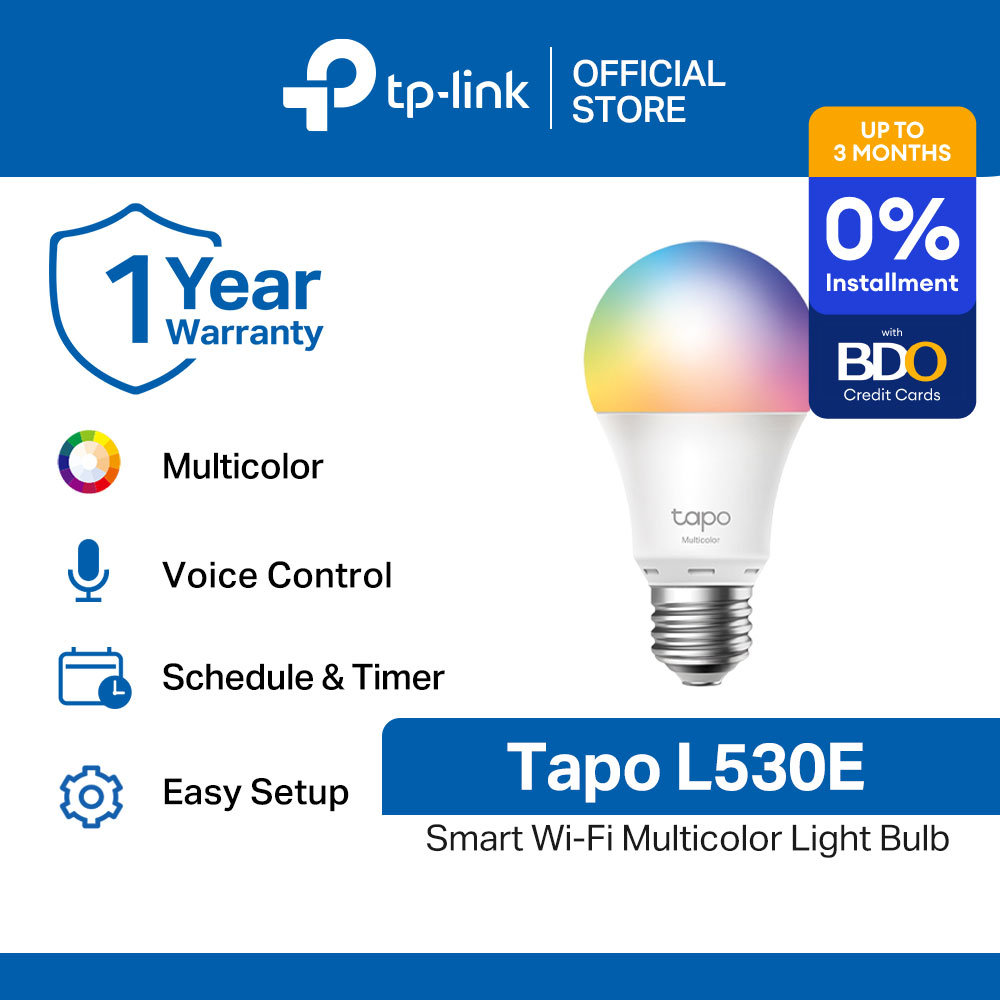 TP-Link Official Store | Tapo L510E/L520E/L530E/L535E | Smart Home Alexa Voice Command RGB Multi-Color Dimmable Ceiling Light Bulb for Bedroom
