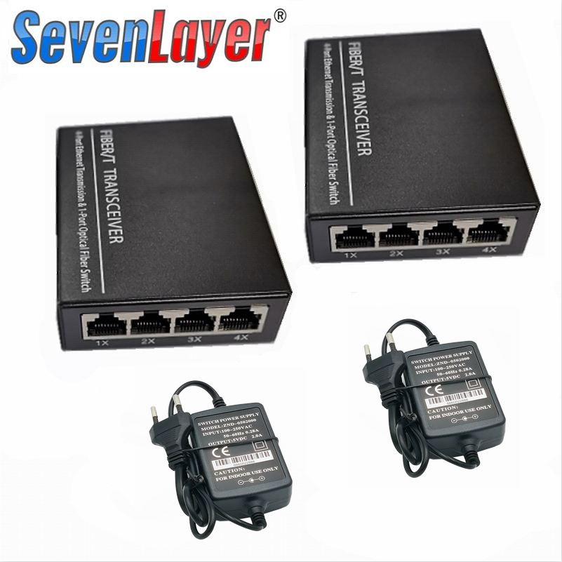 10/100m 1f4e media converter 1 sc port 4 rj45 port fiber optic 20km media converter single module ethernet single mode media converter