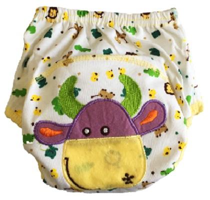 Washable Reusable Baby Training Pants – Yellow Cow Design Cloth Potty Training Underwear for Toddlers