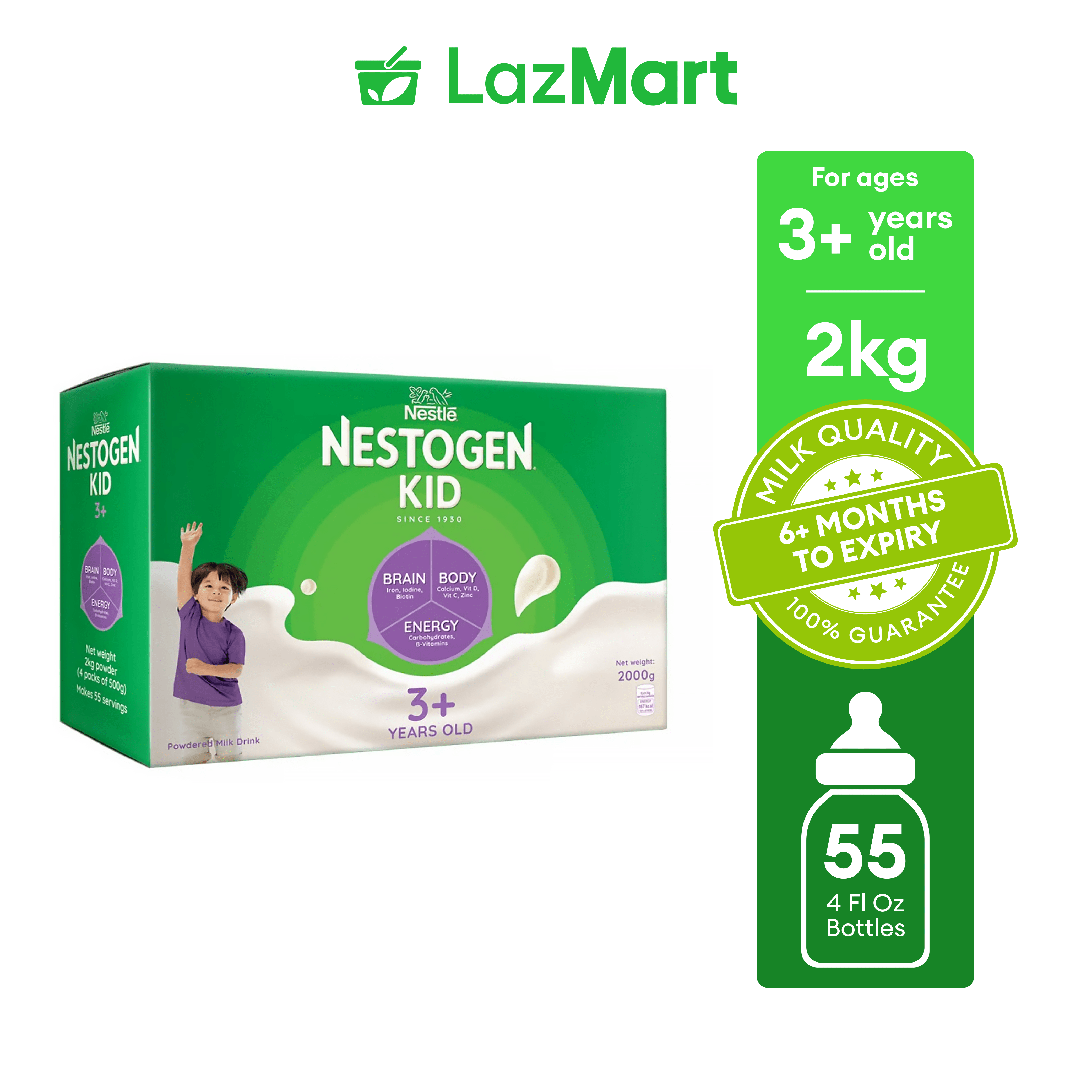 NESTOGEN KID 3+ Powdered Milk For Above 3 Years Old 2kg