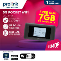 Prolink DL-7211 5G Wi-Fi 6 Mobile Router 5G Pocket Wifi Openline 1200 Mbps Dual Band SMS 5G Mifi AX1800 portable wifi with GOMO Sim 7GB No Expiry Data