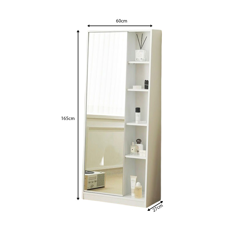 Hidden Multi-layer Storage Cabinet Floor-standing Full Body Mirror Modern Dressing Mirror Home Bedroom Furniture
