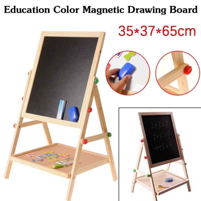Easel board with magnetic 36*53cm Kid BlackBoard & MagneticWhite Board Double Sided Wooden Easel board with Magnetic Letters