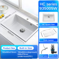 HIGOLD 30 Inch Kitchen Quartz Sink Single Bowl Topmount & Undermount Sink White Black Green Colorful Quartz High-Value Sink Dirt Resistance High Hardness