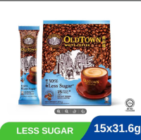 NEW PACKAGING  OldTown White Coffee 3in1 LESS SUGAR 15 sachets per pack from MALAYSIA