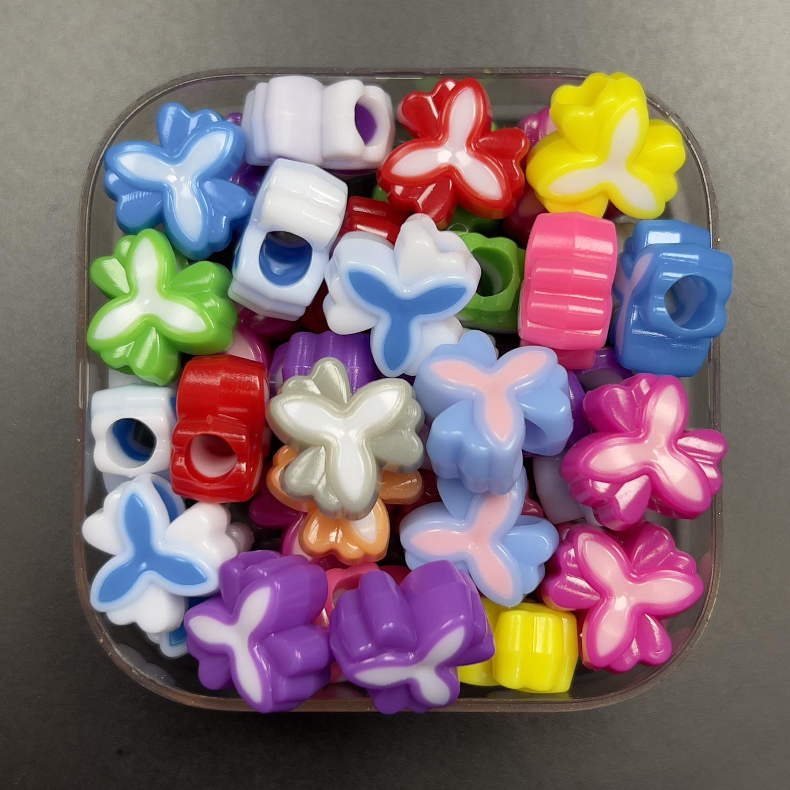 Veeds 10 Pcs Bead 12-15mm Assorted Big Hole Pastel DIY Beads Art and Craft