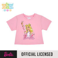 What Kids Want X Barbie Girls Crop Top w/ Stones T-shirt - Pink