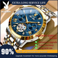 PLAYBOY Mechanical Automatic Watch For Men New 2024 Gift For Boyfriend Original Waterproof Luminous Multifunction Dial