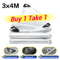 【Buy1Take 1】【JMStyle】 Clear Waterproof Tarpaulin Tarpaulin plasticTransparent Waterproof Tarpaulin Garden Furniture Outdoor Camping Pack Plant Outdoor Transparent Cloth Plastic Dustproof Tarpswith Eyelets Free Rope Complete Sizes for