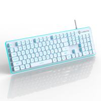 LANGTU L1 Wired Membrane Keyboard Metal Panel Office & Gaming LED Backlight Mute Keyboard