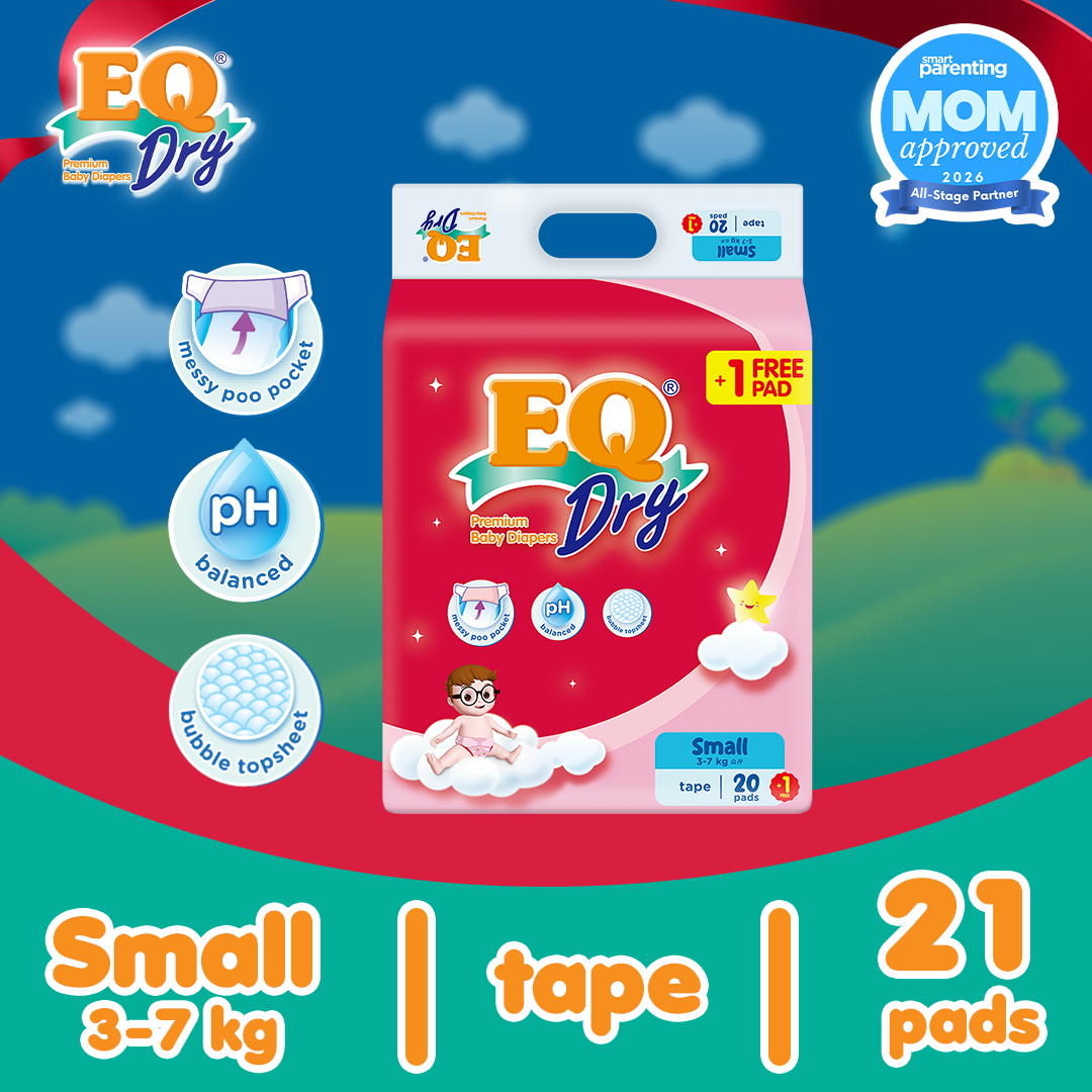 EQ Dry Travel Pack Small (3-7 kg) - 21 pcs x 1 pack (21 pcs) - Tape Diaper