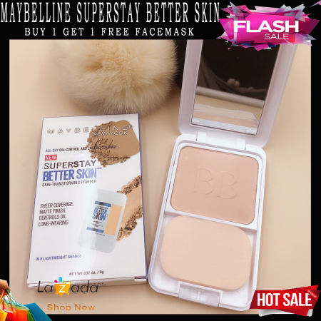 Maybellin e Superstay Better Skin Transforming Powder / Sheer Coverage / Matte Finish / Controls Oil / Long Wearing