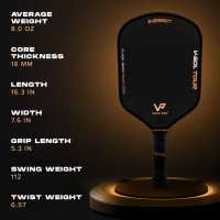 Vatic Pro V-Sol TOUR Flash Foam Core + Evergrit Pickleball Paddle 16mm with Paddle Cover