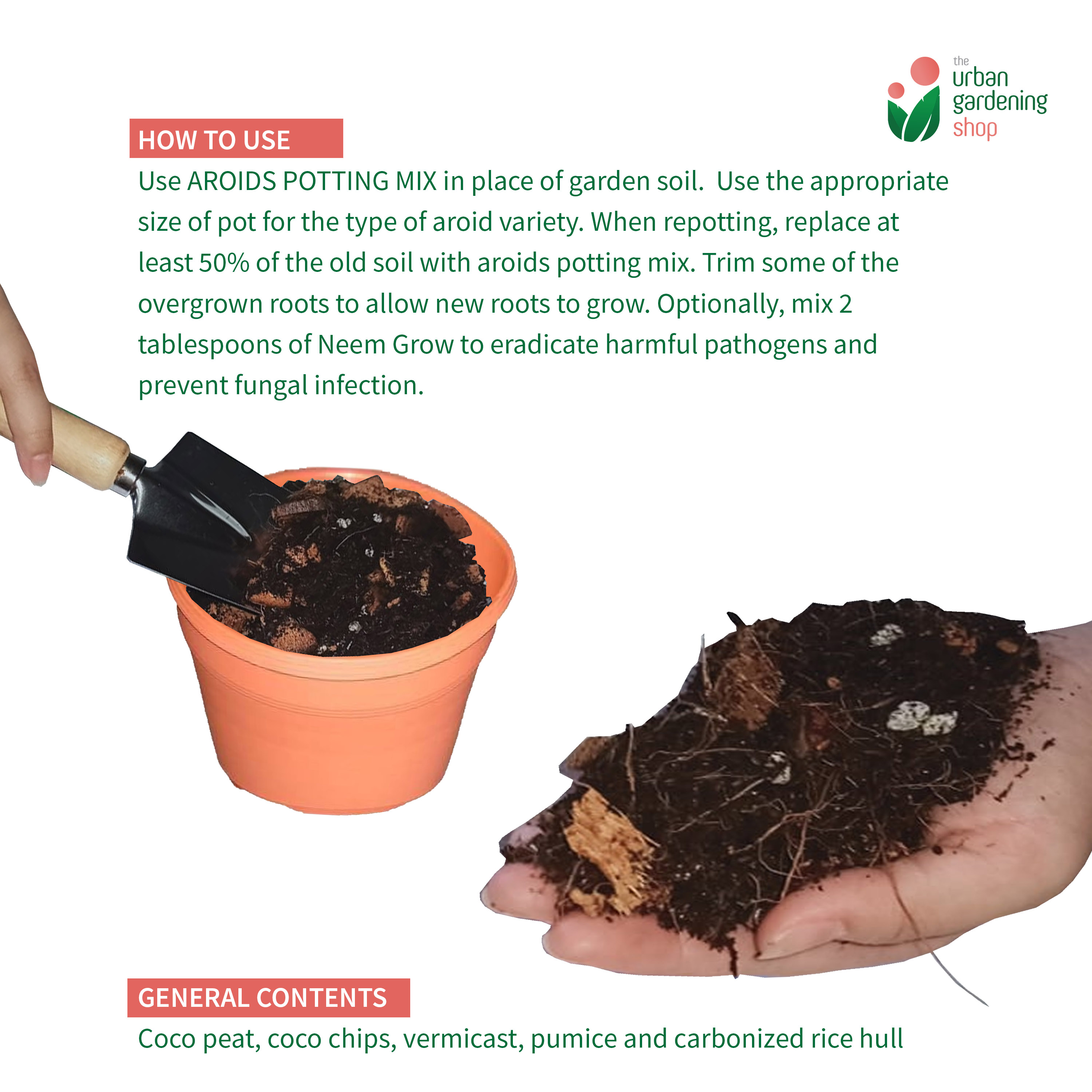 AROIDS SOIL LESS POTTING MIX (500g) Best for Monstera Philodendron