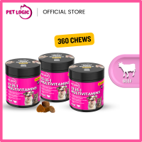 Pet Logic 10-in-1 Multivitamins 240g Dog & Cat Treats Supplement Snack : Dog Probiotics Dog Multivitamins Dog Supplements Appetite Booster for Dogs  Puppy Food   Adult Dog Food  for Pro Immune System